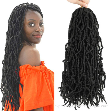 Nu Locs Twist Crochet Hair Extensions Curly Nu Faux Locks Goddess Braids Synthetic Fiber 18 Inch Solid And Ombre Color